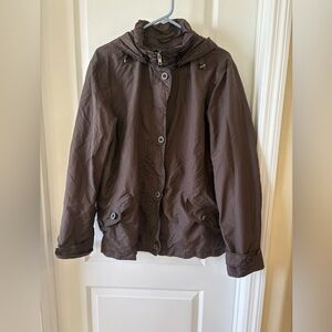 Lands' End Women’s 18-20 Chocolate Brown Utility Jacket Windbreaker